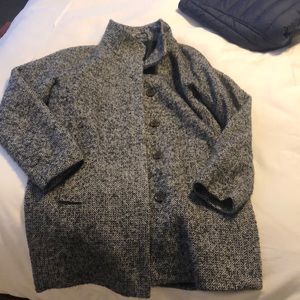 J Crew Car Coat - Black and White